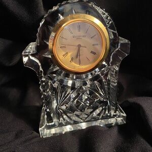 Waterford Crystal Clock with Gold and Silver Details